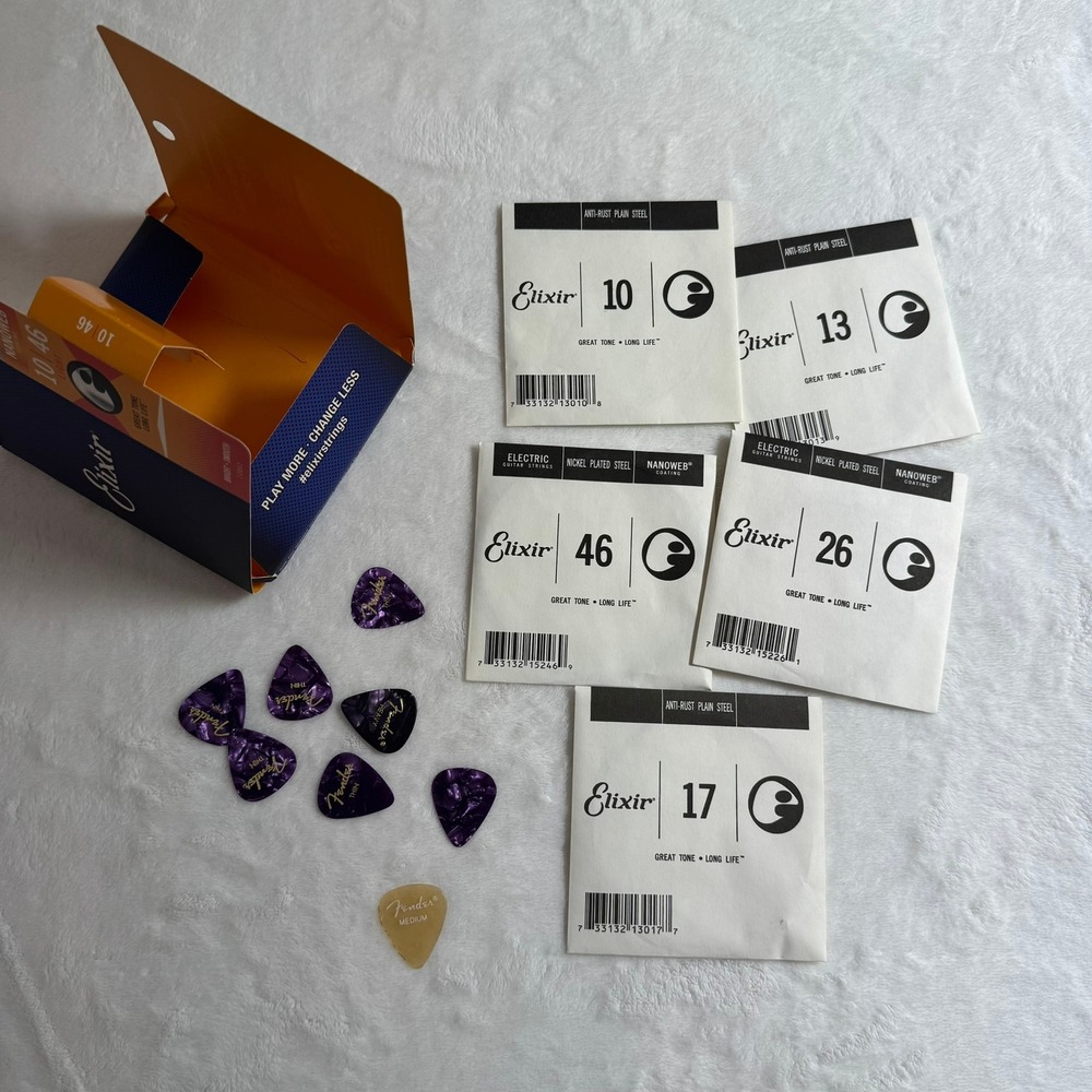 Elixir Nanoweb Electric Guitar Strings 10-46 missing .036 envelope only 5/6